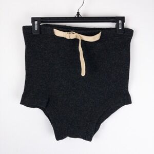 VTG Allen A Swim Trunks Mens 36 (28" Waist) Gray Stretch 100% Wool Navy 40s